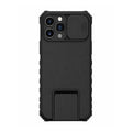 Husă iPhone 13 Pro, ultra-rezistentă cu suport, cu stand reglabil și capac glisant pentru cameră, negru