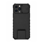 Husă iPhone 13 Pro, ultra-rezistentă cu suport, cu stand reglabil și capac glisant pentru cameră, negru