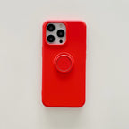 Husă iPhone 13, silicon cu inel, roșu