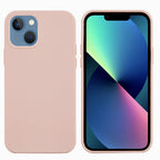 Husă iPhone 13, silicon, cu interior din microfibră, roz