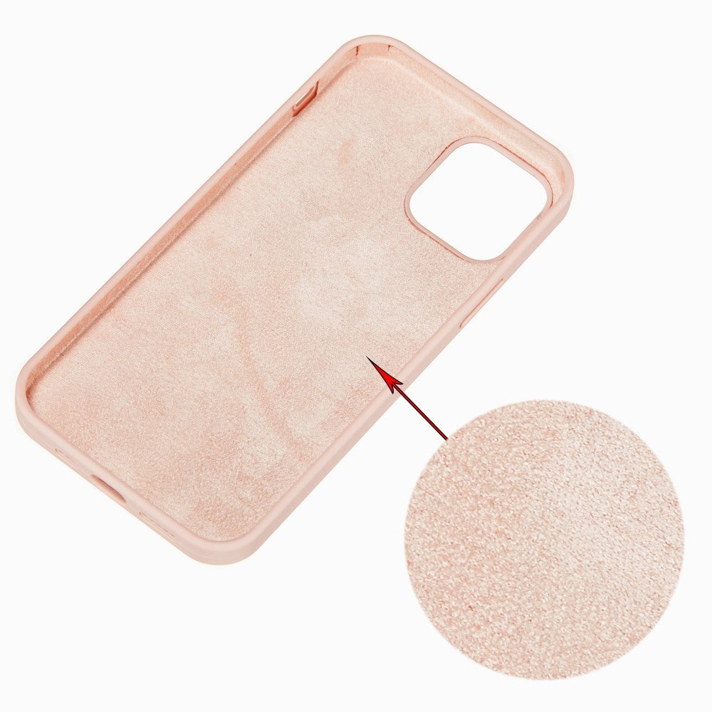 Husă iPhone 13, silicon, cu interior din microfibră, roz
