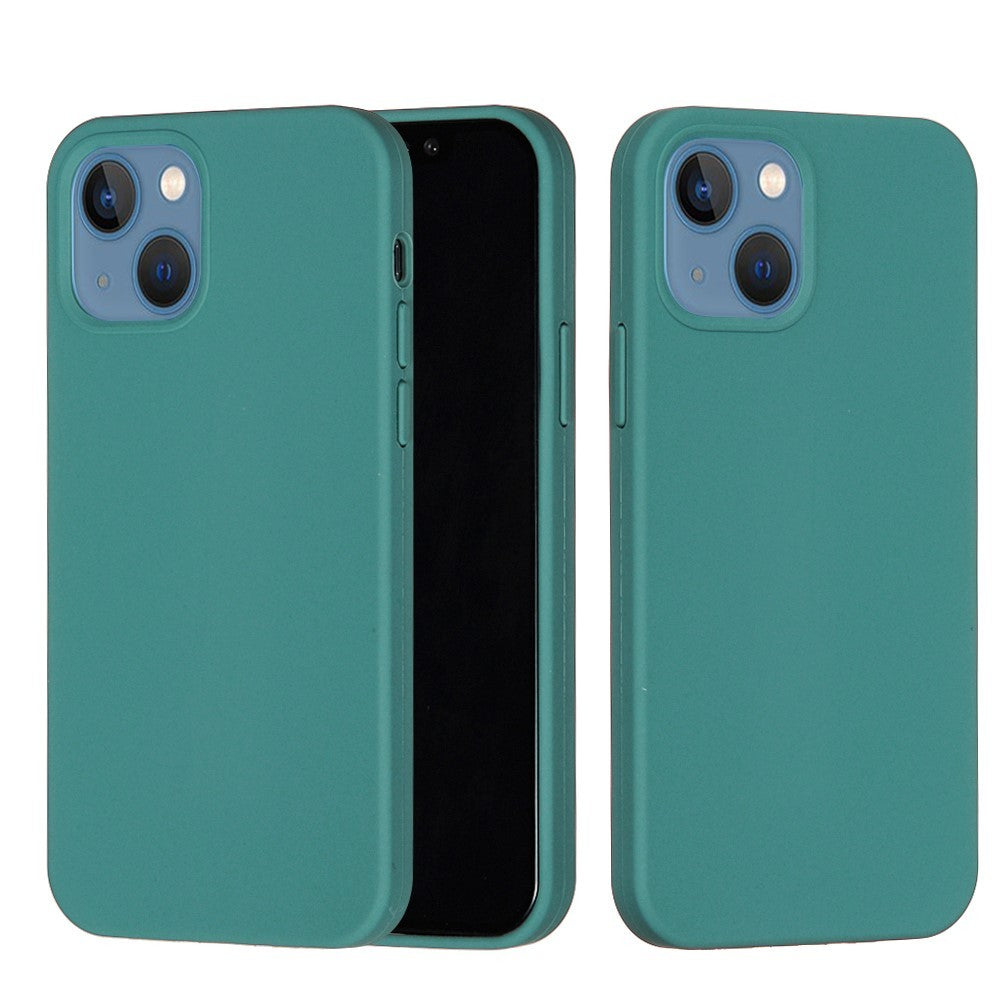 Husă iPhone 13, silicon, cu interior din microfibră, verde