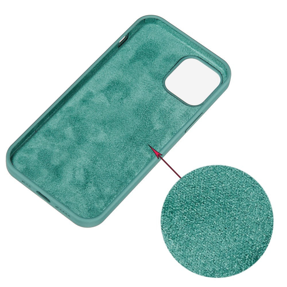 Husă iPhone 13, silicon, cu interior din microfibră, verde