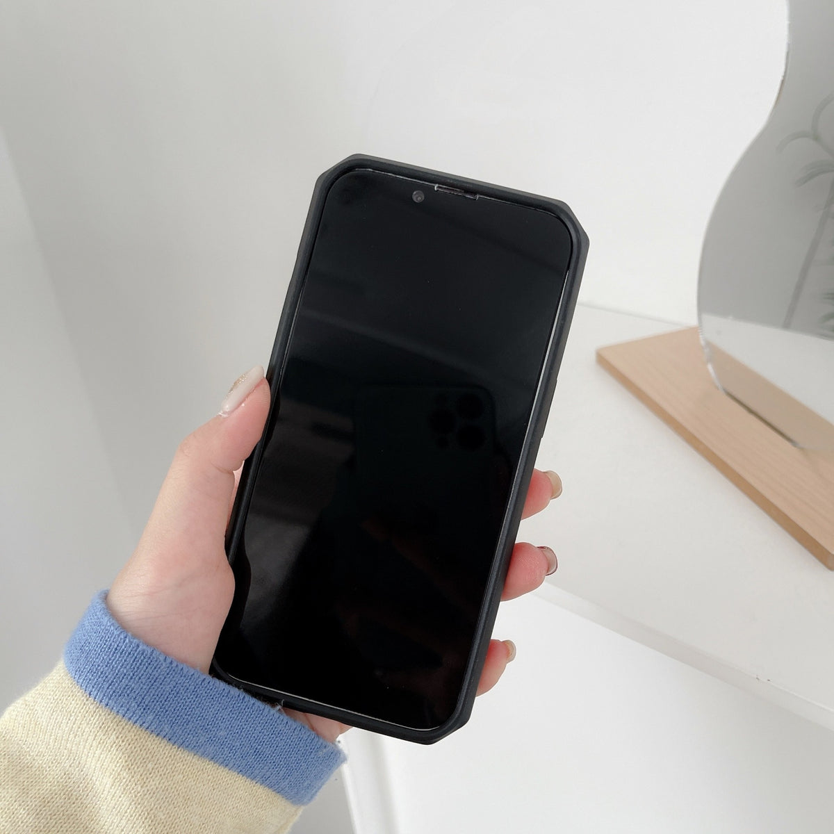 Husă iPhone 13, ultra-rezistentă cu suport, cu inel rotativ, negru