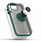 Husă iPhone 14, antișoc cu inel metalic, verde