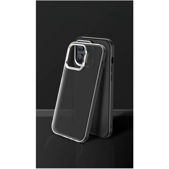 Husă iPhone 14, cu inel-suport, cu suport metalic la cameră, negru