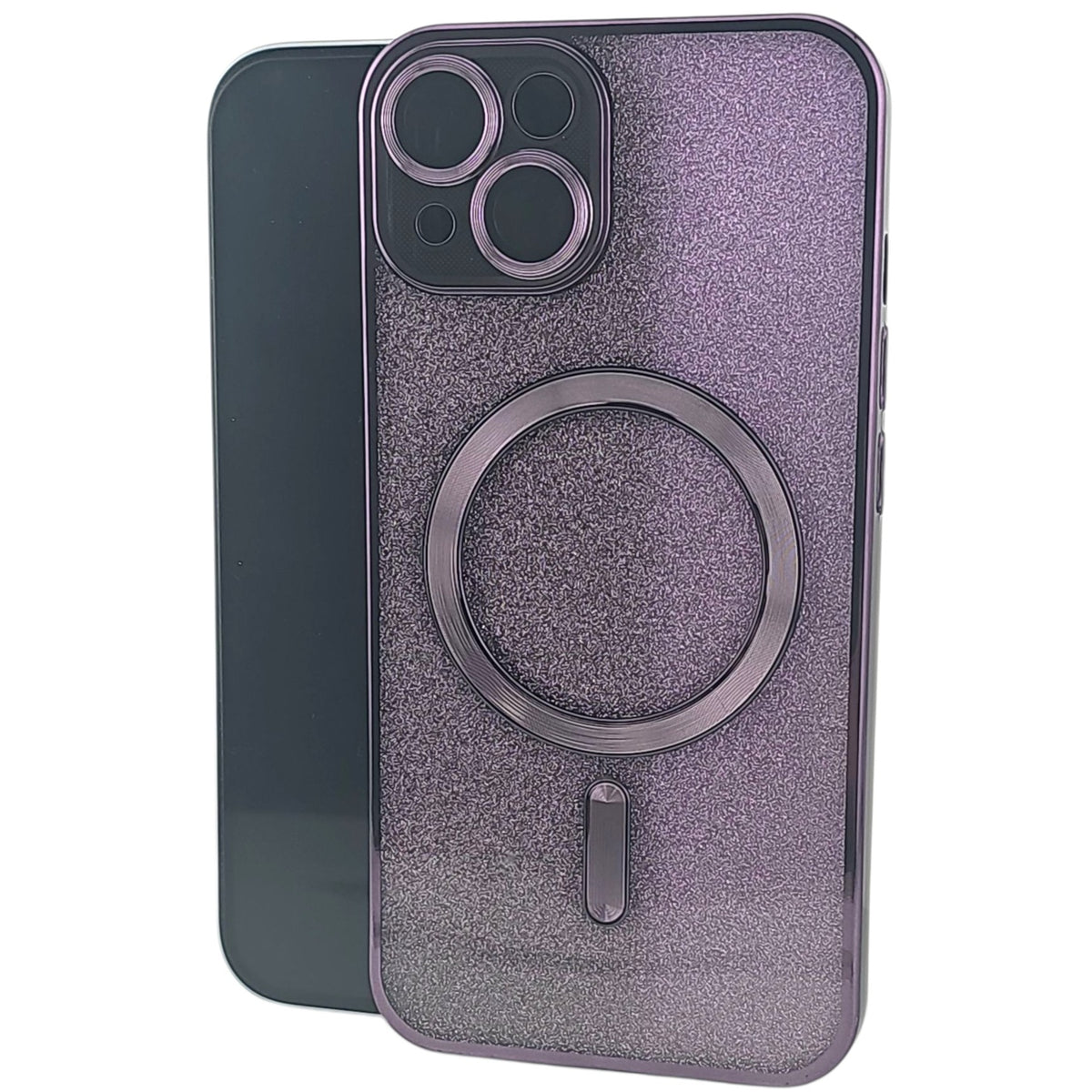 Husă iPhone 14, magnetică MagSafe, din TPU, cu protecție pentru lentile, mov