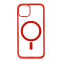 Husă iPhone 14, magnetică MagSafe, mată translucidă, roșu