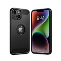 Husă iPhone 14 Plus, antișoc, cu model carbon, negru