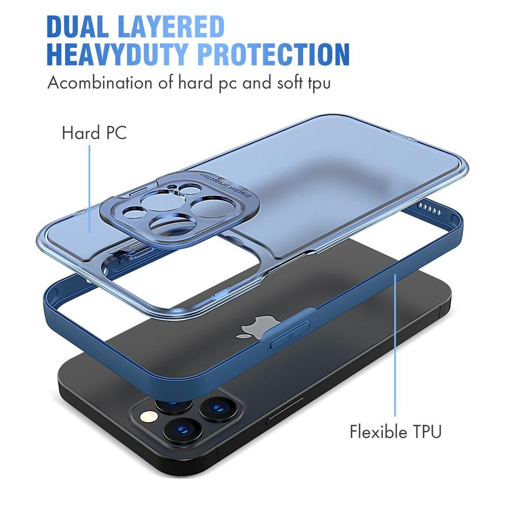 Husă iPhone 14 Plus, cu inel-suport, albastru