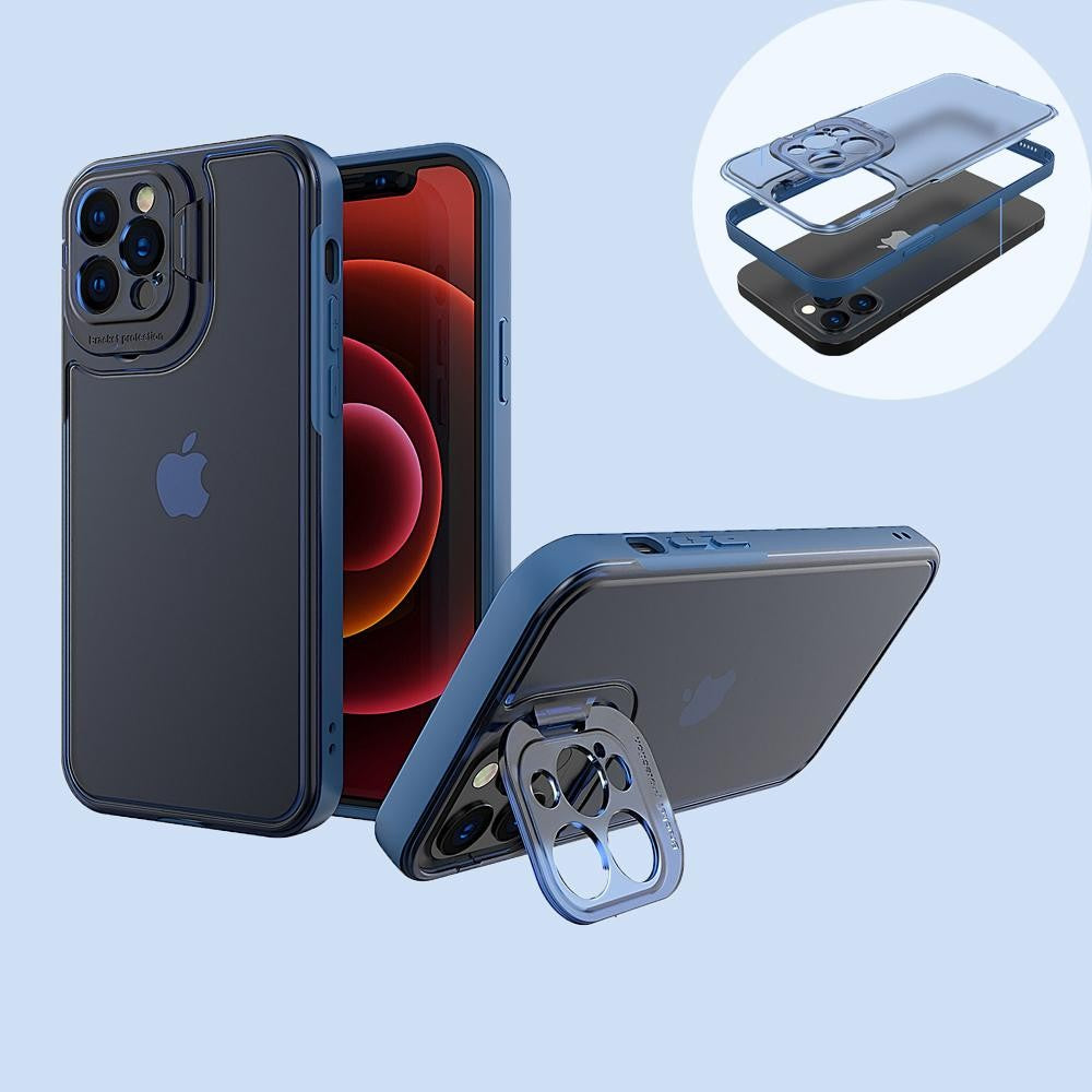Husă iPhone 14 Plus, cu inel-suport, albastru