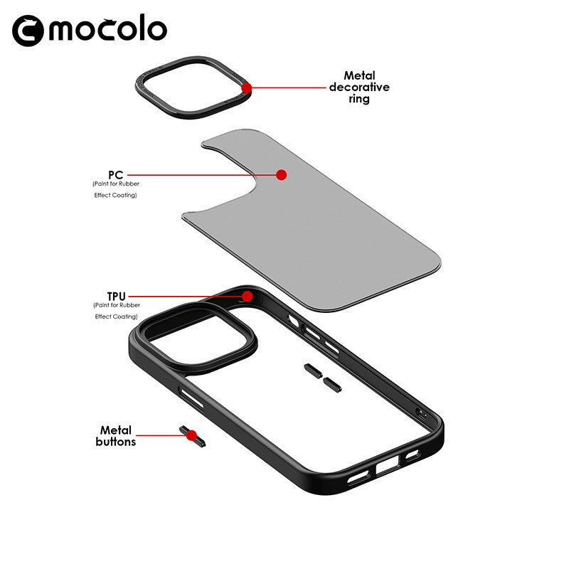 Husă iPhone 14 Plus, cu inel-suport, cu suport metalic la cameră, transparent