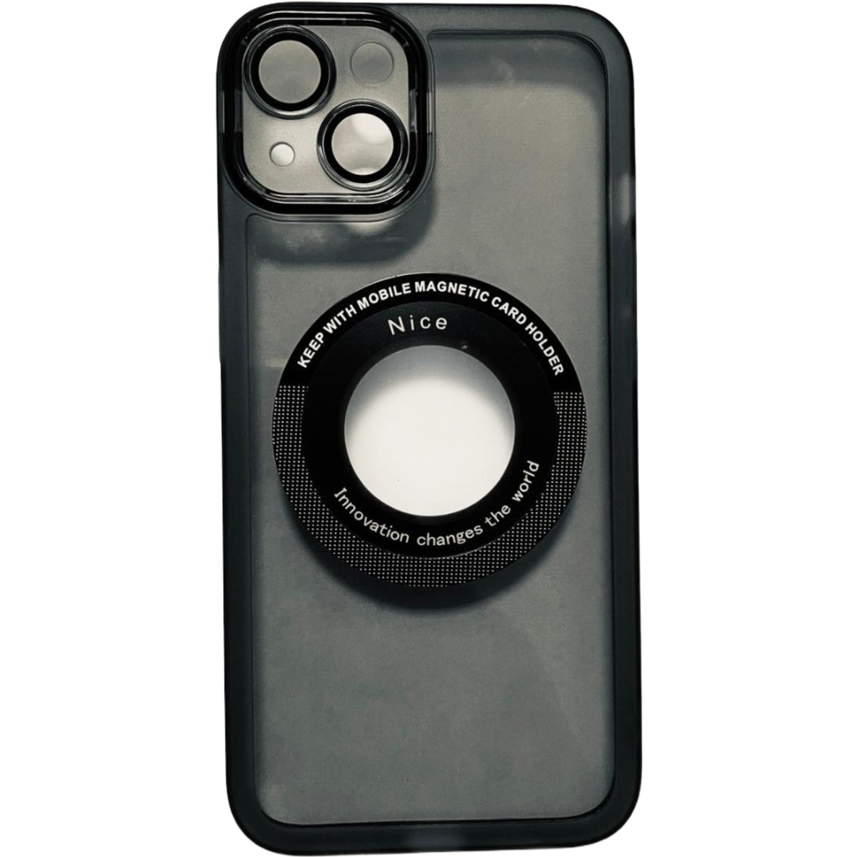 Husă iPhone 14 Plus, magnetică MagSafe, cu decupaj pentru logo, cu protecție pentru cameră, negru