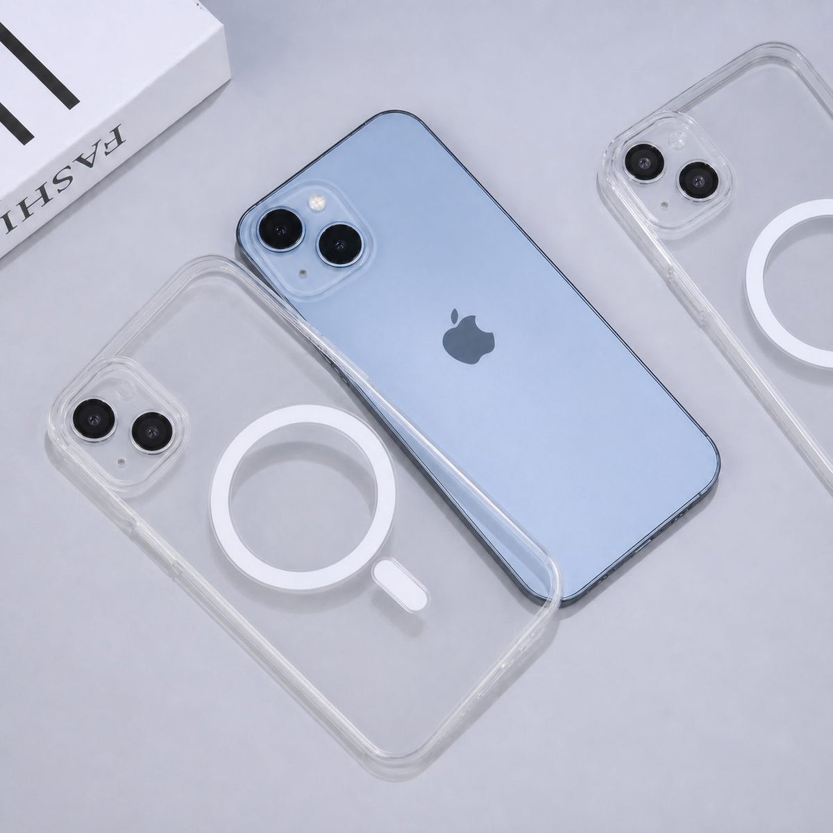 Husă iPhone 14 Plus, magnetică MagSafe, cu folie pentru cameră inclusă, fumuriu