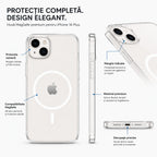 Husă iPhone 14 Plus, magnetică MagSafe, cu folie pentru cameră inclusă, fumuriu