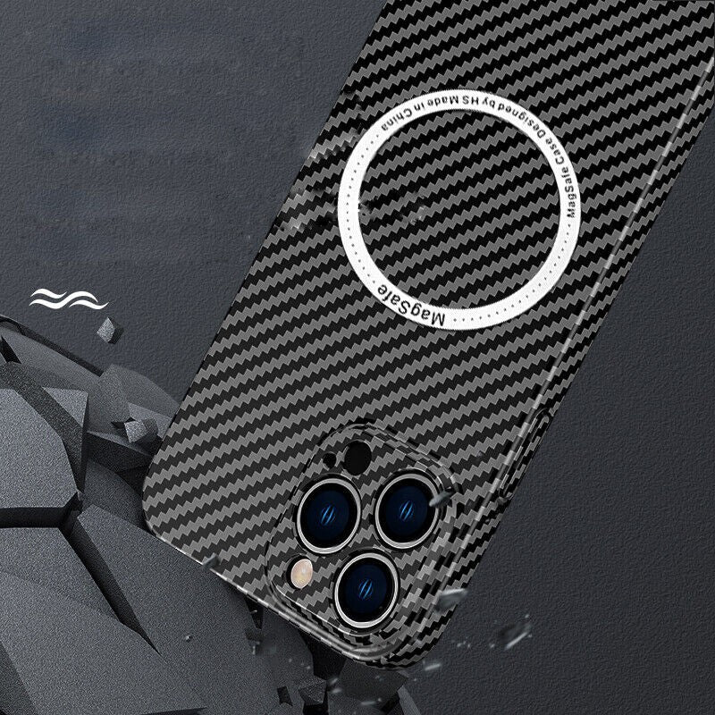 Husă iPhone 14 Plus, model carbon, negru