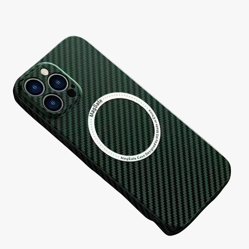 Husă iPhone 14 Plus, model carbon, verde