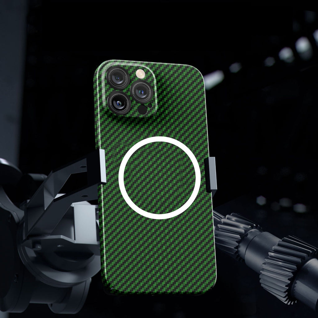 Husă iPhone 14 Plus, model carbon, verde
