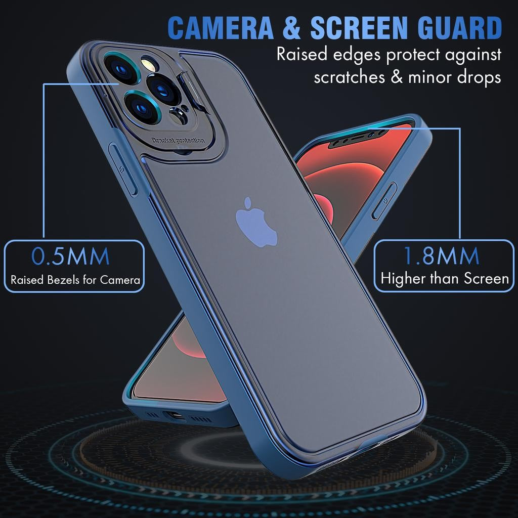 Husă iPhone 14 Pro, cu inel-suport, albastru