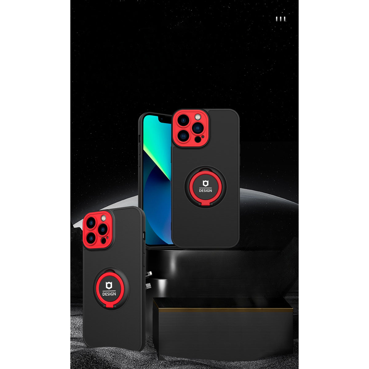 Husă iPhone 14 Pro, cu protecție pentru camere, roșu