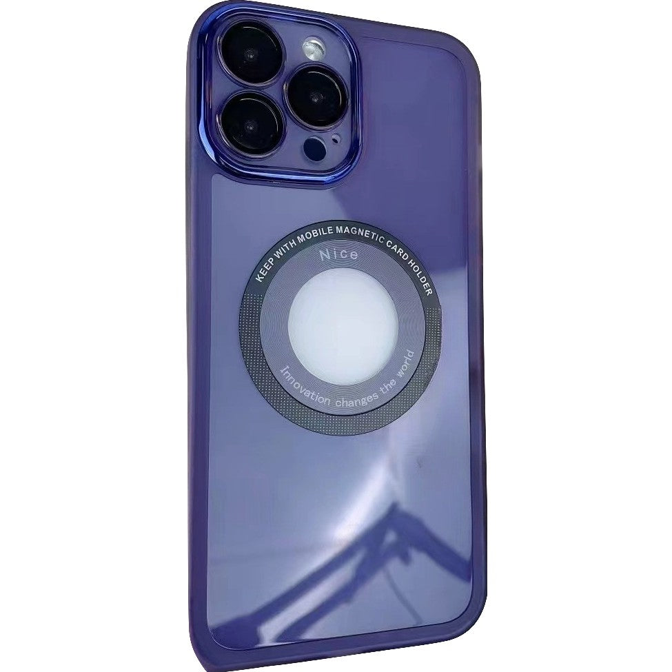 Husă iPhone 14 Pro, magnetică MagSafe, cu decupaj pentru logo, mov