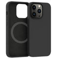 Husă iPhone 14 Pro, magnetică MagSafe, din silicon moale, negru
