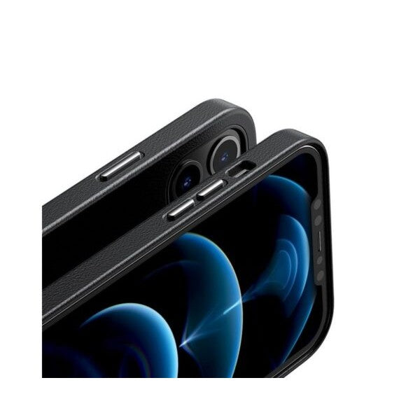 Husă iPhone 14 Pro, magnetică MagSafe, din silicon moale, negru