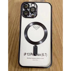 Husă iPhone 14 Pro, magnetică MagSafe, ramă metalizată, negru