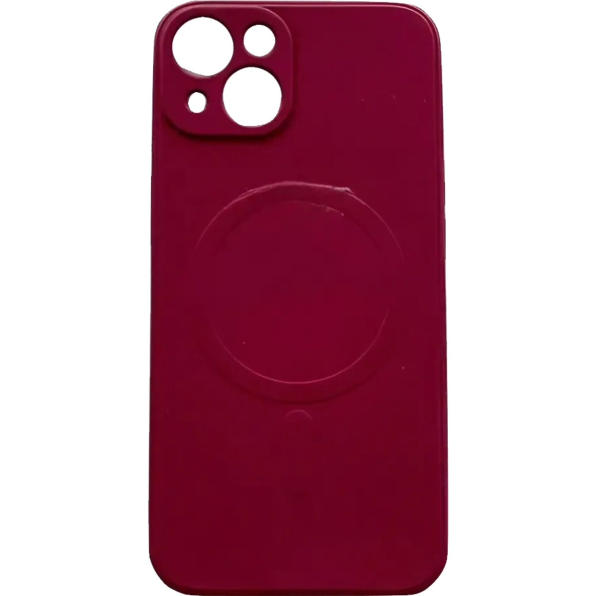 Husă iPhone 14 Pro, magnetică MagSafe, silicon, cu decupaj pe fiecare cameră, visiniu