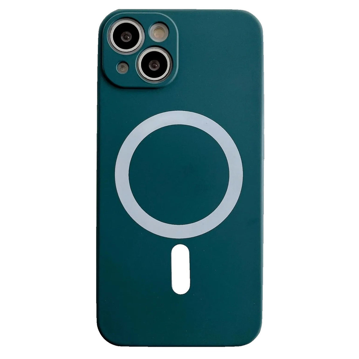 Husă iPhone 14 Pro, magnetică MagSafe, silicon, cu protecție pentru cameră, verde