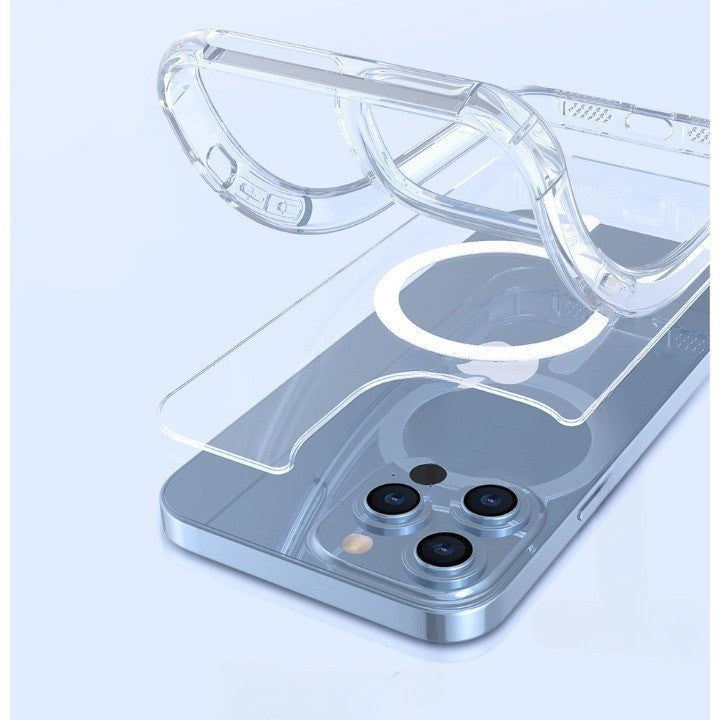 Husă iPhone 14 Pro, magnetică MagSafe, transparentă, transparent