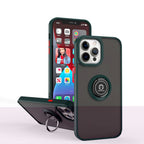 Husă iPhone 14 Pro Max, antișoc cu inel metalic, verde