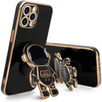 Husă iPhone 14 Pro Max, antișoc, cu suport în formă de astronaut, negru
