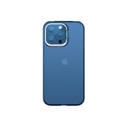 Husă iPhone 14 Pro Max, cu inel-suport, cu suport metalic la cameră, albastru