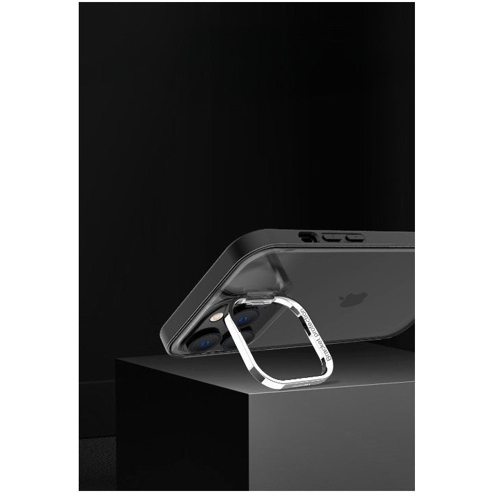 Husă iPhone 14 Pro Max, cu inel-suport, cu suport metalic la cameră, negru