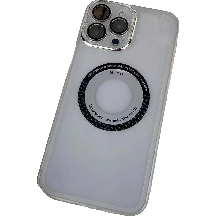 Husă iPhone 14 Pro Max, magnetică MagSafe, cu decupaj pentru logo, transparent