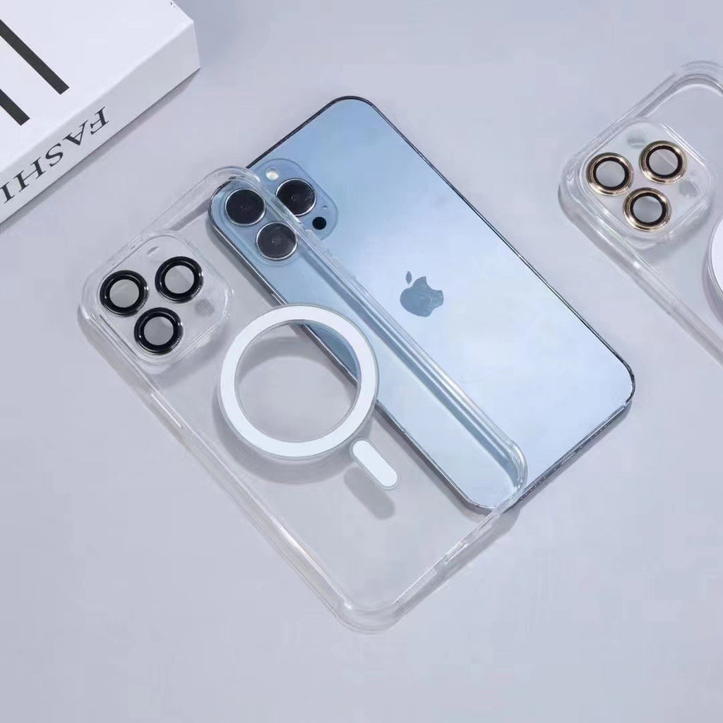 Husă iPhone 14 Pro Max, magnetică MagSafe, cu folie pentru cameră inclusă, fumuriu
