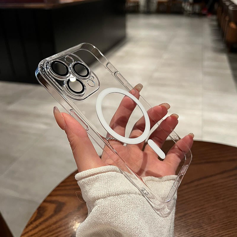 Husă iPhone 14 Pro Max, magnetică MagSafe, cu folie pentru cameră inclusă, fumuriu