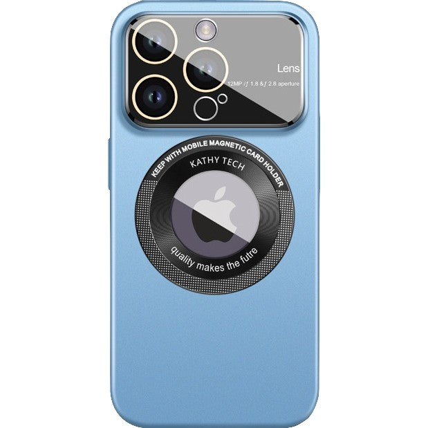 Husă iPhone 14 Pro Max, magnetică MagSafe, cu inel dublu, albastru deschis