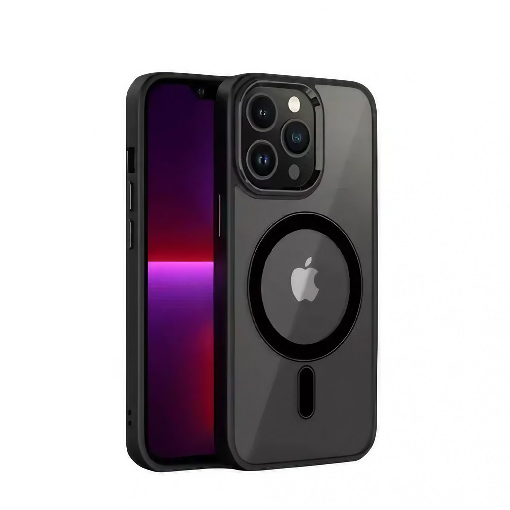 Husă iPhone 14 Pro Max, magnetică MagSafe, mată translucidă, negru
