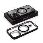 Husă iPhone 14 Pro Max, magnetică MagSafe, mată translucidă, negru