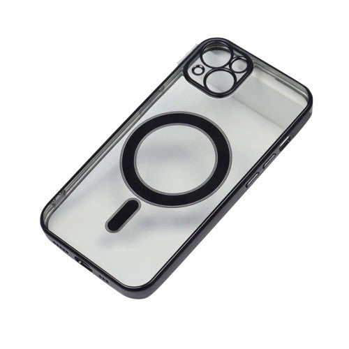 Husă iPhone 14 Pro Max, magnetică MagSafe, ramă metalizată, negru