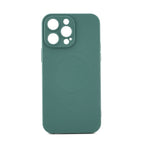 Husă iPhone 14 Pro Max, magnetică MagSafe, silicon, cu decupaj pe fiecare cameră, verde