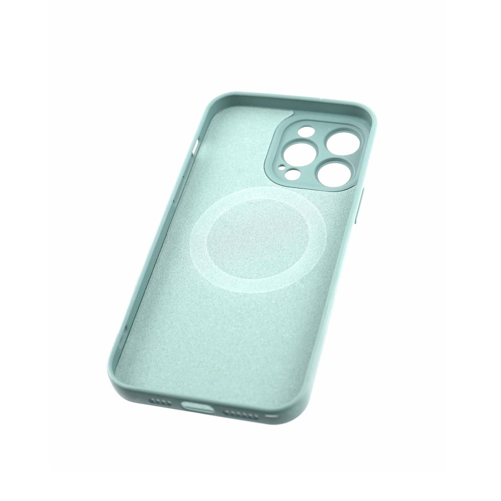 Husă iPhone 14 Pro Max, magnetică MagSafe, silicon, cu decupaj pe fiecare cameră, verde