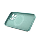 Husă iPhone 14 Pro Max, magnetică MagSafe, silicon, cu decupaj pe fiecare cameră, verde