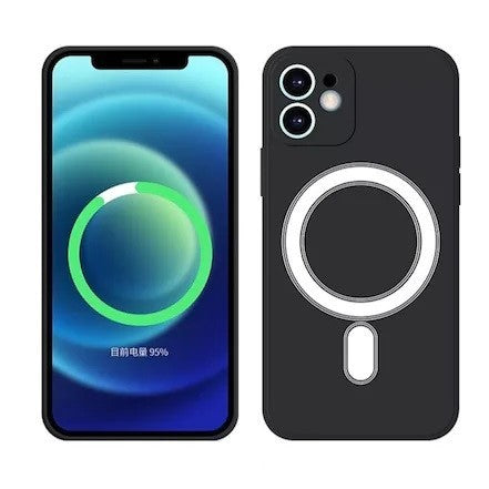 Husă iPhone 14 Pro Max, magnetică MagSafe, silicon, negru