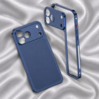 Husă iPhone 14 Pro Max, metalică unibody, mată, albastru