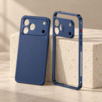 Husă iPhone 14 Pro Max, metalică unibody, mată, albastru
