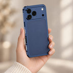 Husă iPhone 14 Pro Max, metalică unibody, mată, albastru