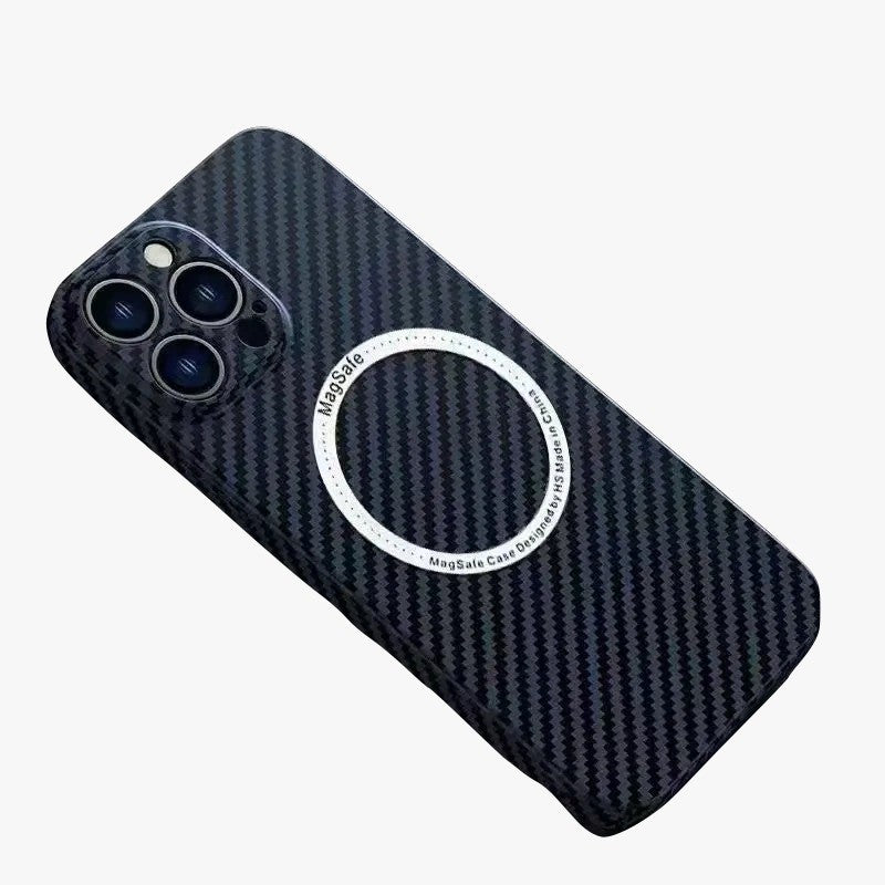 Husă iPhone 14 Pro Max, model carbon, albastru